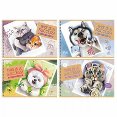 Альбом для рисования 40 листов спираль (BG) Лучший кадр ассорти арт. АР4гр40 10894. Количество в наборе 4 шт. BG®