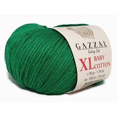 Пряжа GAZZAL BABY COTTON XL (Gazzal), зеленый - 3456, 50% хлопок, 50% акрил, 10 мотков, 50 г, 105 м.