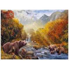 Алмазная мозаика 40x50 см. на холсте с подрамником (картина стразами, алмазная вышивка) Медвежья стая 40x50 см. Boom Boom Shop