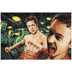 Картина по номерам "Бойцовский клуб: Рассказчик и Тайлер арт 5", Раскраска 40x60 см, Фильмы