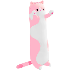 Мягкая игрушка "Кот-батон", розовый, 70 см Maxitoys