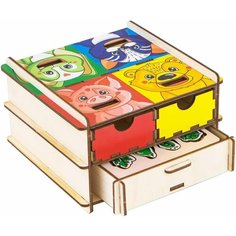 Волшебный комодик Tiki-Riki "Веселые животные", развивающая логическая игра, умный сундучок, деревянный сортер, методика Монтессори