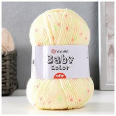Пряжа "Baby color" 100% акрил 150м/50гр (219 желтый/крап) Нет бренда