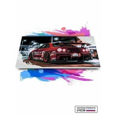 Картина по номерам на холсте Nissan GTR 34, 50 х 100 см Красиво Красим