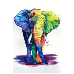 Картина по номерам на холсте красочный слон (животные) - 8211 В 60x40