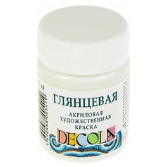 Краска акриловая Decola, 50 мл, белая, Shine, глянцевая./В упаковке шт: 1 Невская палитра