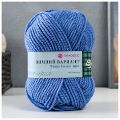 Пряжа "Зимний вариант" 95% имп. шерсть, 5% акрил объемный 100м/100гр (415-Кобальт)./В упаковке шт: 1 Пехорка
