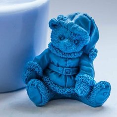 Силиконовая форма для мыла Мишка Дед Мороз 3D, для свечей, гипса 1шт 4.5*4.5*3 см Нет бренда
