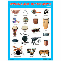 Плакат 978-5-43153-057-9 Музыкальные инструменты. Ударные Мозаика Синтез