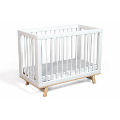 Кроватка для новорожденного Lilla (приставная) - модель Aria белая/дерево 2494354