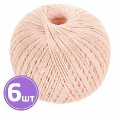 Пряжа для вязания ПНК им. Кирова Фиалка, классическая, тонкая, 100% хлопок, цвет №0601 Светло-персиковый светло-персиковый, 225 м