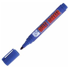 Маркер перманентный "Multi Marker" пулевидный 3мм син. Crown Б0048240 (2шт. в упак.)