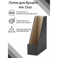 Лоток / Органайзер для бумаг вертикальный A41 Duo, дерево, цвет черный Нет бренда