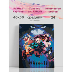 Картина по номерам на стену Аниме Клинок Рассекающий Демонов Раскрасим сами