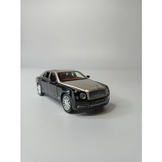 Коллекционная машинка игрушка металлическая BENTLEY для мальчиков масштабная модель 1:24 черно-серебристая Alexplay