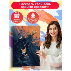 Картина по номерам игра Hollow Knight (Хорнет, Грязьмут, полый жук, платформер) - 8170 В 60x40