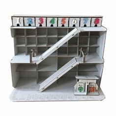 Детский паркинг из дерева, парковка конструктор из фанеры Ais Laser