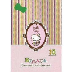 Action! HKO-ACCP-10/10 Набор цветной мелованной бумаги hello kitty, а4, 10 цветов, 2 дизайна. action!