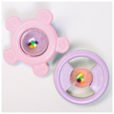 Погремушки Крошка Я Набор погремушек «Нежность: Руль», 2 шт, цвет микс