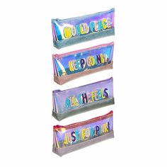 Пенал треугольный,21х8х4,5см, иск. кожа, ТПУ цвета"металлик", декор вышивкой ПВХ бокс (цвет в ассортименте) Noname