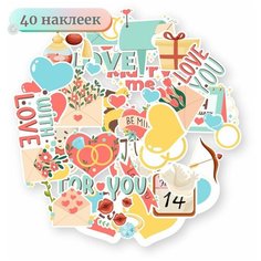 Наклейки - 14 февраля - 66шт. Mandarin