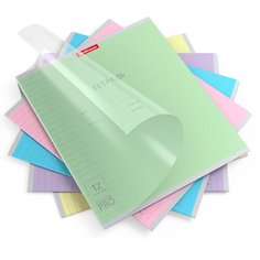 Тетрадь школьная ученическая с пластиковой обложкой на скобе ErichKrause Классика CoverPrо ассорти, А5+, 12 листов, линейка_MIX-PACK (10 шт.)
