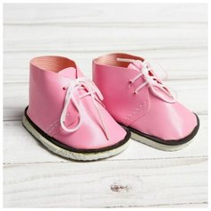 Ботинки для куклы «Завязки», длина подошвы: 7,5 см, 1 пара, цвет нежно-розовый ЛАС ИГРАС