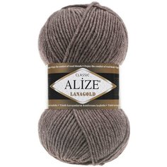 Пряжа Alize Lanagold светло-коричневый/меланж (240), 51%акрил/49%шерсть, 240м, 100г, 5шт