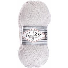 Пряжа Alize Superlana Tig светло-серый (168), 25%шерсть/75%акрил, 570м, 100г, 5шт