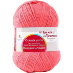 Пряжа Троицкая камвольная фабрика Подмосковная, 50 % шерсть, 50 % акрил, 100 г, 250 м, 1 шт., 378 герань