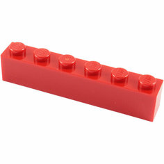 Деталь LEGO 300921 Кирпичик 1X6 (красный) 50 шт.