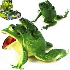 Игрушка-пищалка Лягушка с лягушонком резиновая, фигурки животных Denco Store