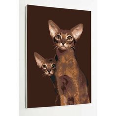 Картина по номерам на стену "Кот/ Коты/ Абиссинский" 40*60 Раскрасим сами