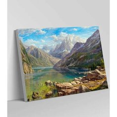 Алмазная мозаика Озеро горы 30х40 "Раскрасим сами"