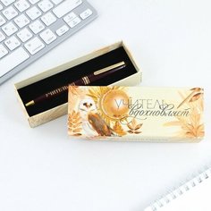 Ручка в подарочной коробке "Учитель вдохновляет", пластик, синяя паста, пишущий узел 1мм Gold Market