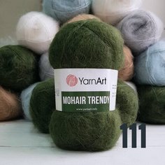 Пряжа YarnArt Mohair Trendy -2 шт, темно зеленый (111), 100 г, 220 м, 50% акрил, 50% мохер
