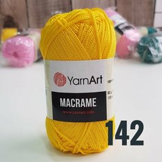 Пряжа YarnArt "Macrame" 90 г, 130 м 100% полиэстер 142 ЖЕлтый, 3 шт