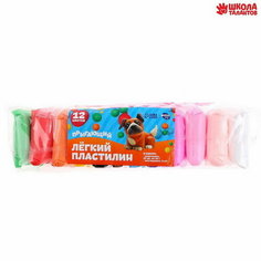 Пластилин лёгкий, прыгающий, набор 12 цветов, вес 1 цвета: 10 г, 3 инструмента Школа талантов