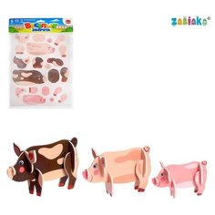 3D конструктор Весeлые зверята, свиньи Китай