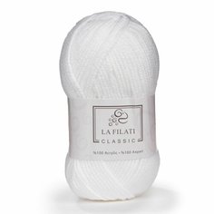 5 мотков Пряжа LA FILATI CLASSIC 100гр, 200м, 100% акрил, цвет 101