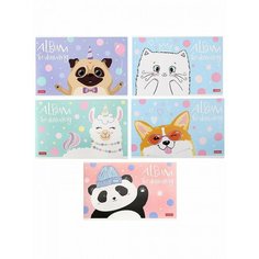 Альбом для рисования Happy Company на скобе 12 листов А5, 3 шт. Sweet Home