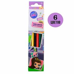 Набор цветных карандашей для рисования Littlest Pet Shop 6 цветов Hasbro