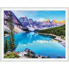 Алмазная мозаика на подрамнике 40*50 "Синее горное озеро" Нет бренда