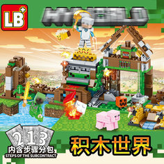 Конструктор набор Minecraft Майнкрафт Деревня бой 439 дет Планета конструкторов