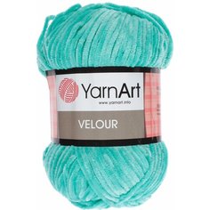 Пряжа YarnArt Velour светлая бирюза (864), 100%микрополиэстер, 170м, 100г, 3шт