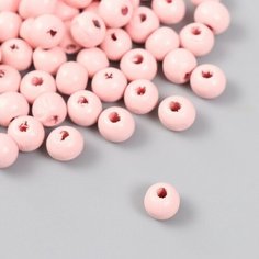 Бусины для творчества дерево "Розовый престиж" d-0,8 см, набор 20 гр ТероПром