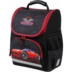 Ранец пифагор BASIC, 1 отделение, 3 кармана, эргономичная спинка, "Rocket car", 35х28х18 см, 271374