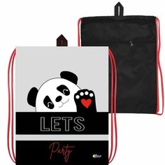 Мешок для обуви с карманом 470 х 370 мм, с ручкой, со светоотражающими элементами, МО-26-1-2р, Panda 70260 Нет бренда