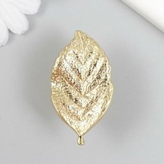 Ручка для шкатулки металл "Лист" золото 5,2х2,8 см Made in China
