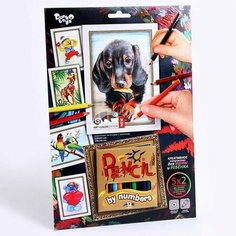 Набор для творчества. Раскраска карандашами по номерам Pencil by number Собачка Нет бренда